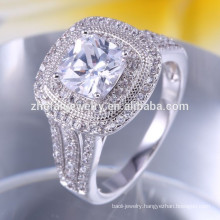 Factory direct sale cz 925 italian wide band pave silver ring